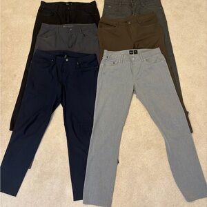 Lot of 6 men’s pairs of work leisure pants lululemon, vuori, boss